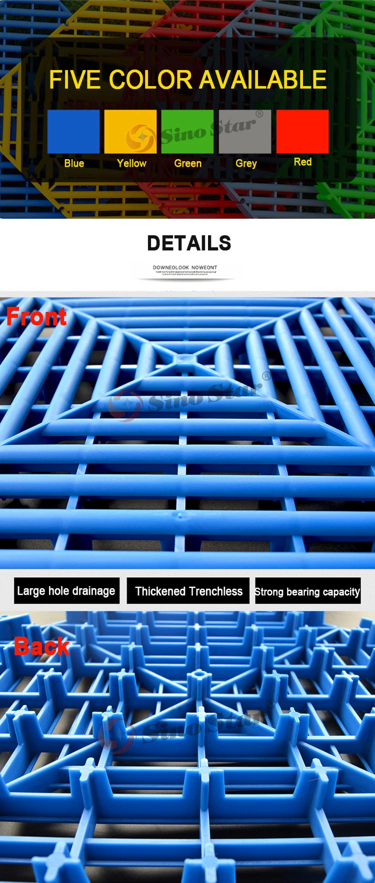 Sino Star 11mm Height Modular Interlocking Entrance Floor Mat with Custom Size Ss-V3.2-Bh