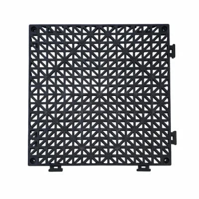 Cojín modular entrelazado de 11,5 x 11,5 pulgadas, alfombrilla para azulejos, drenaje, piscina, patio, balcón, área para mascotas, alfombrilla para lavadora (negro)