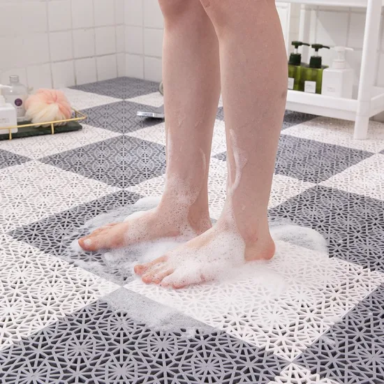 Alfombrillas antideslizantes de drenaje de plástico para baño, modulares, extraíbles, de calidad superior