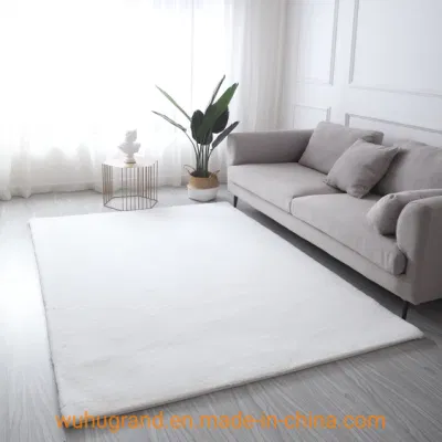 Alfombra de piel de conejo sintética para decoración del hogar, dormitorio moderno para todo el hogar